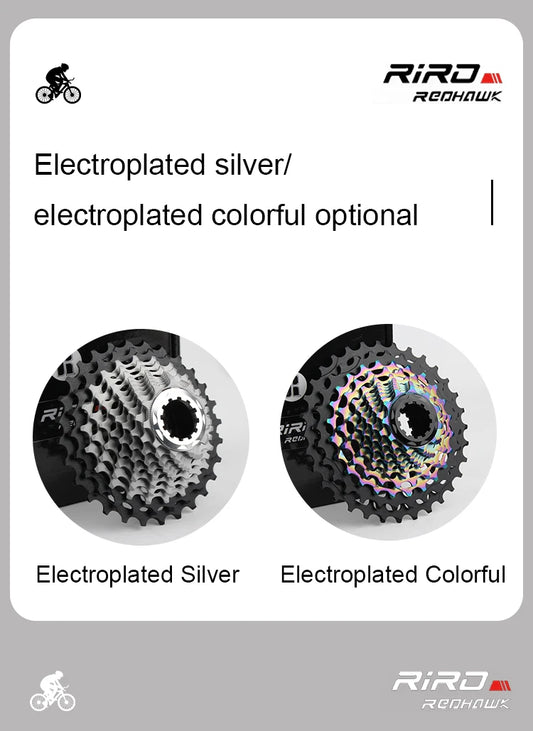 RIRO Road Bike Ultra-light Freewheel 11/12S-28-34T Bicycle CNC Vacuum Plating HG Cassette Hollow Flywheel 11/12V Speed  Sprocket