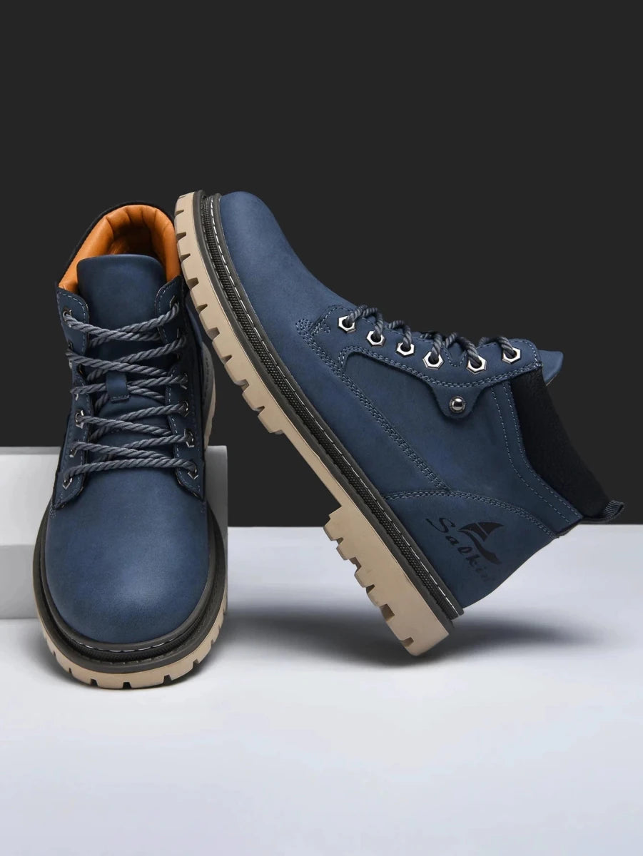 Handmade Men Boots Ankle Winter Leather Shoes Autumn Outdoor Hiking Boots Sneakers Hombres Botas High Top Footwear Anti Slip MANDOTOS
