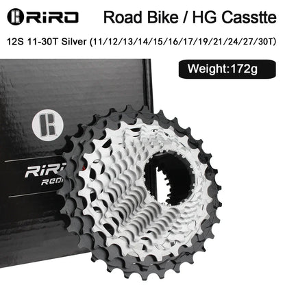RIRO Road Bike Ultra-light Freewheel 11/12S-28-34T Bicycle CNC Vacuum Plating HG Cassette Hollow Flywheel 11/12V Speed  Sprocket