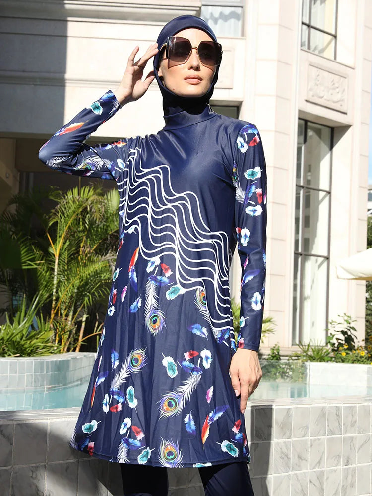 Modest Coverage Muslim Burkini - Stylish & Functional Swimwear for Middle-Aged Women - MANDOTOS INTERNATIONAL
