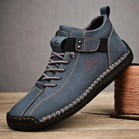 New 2025 Handmade Leather Casual Men Shoes Design Sneakers Man Breathable Leather Shoes Men Ankle Boots Outdoor MANDOTOS