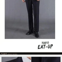 Casual Two-Piece Suit for Men Business Professional Youthful Style Cotton Spring Summer Autumn Wear Double-Cuffed Office Appr...