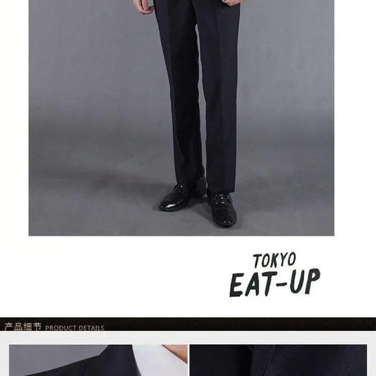 Casual Two-Piece Suit for Men Business Professional Youthful Style Cotton Spring Summer Autumn Wear Double-Cuffed Office Appr...