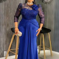African Dresses for Women 2025 New Fashion Plus Size Sequin Evening Party Long Dress Dashiki Ankara Outfits Robe African Clothes