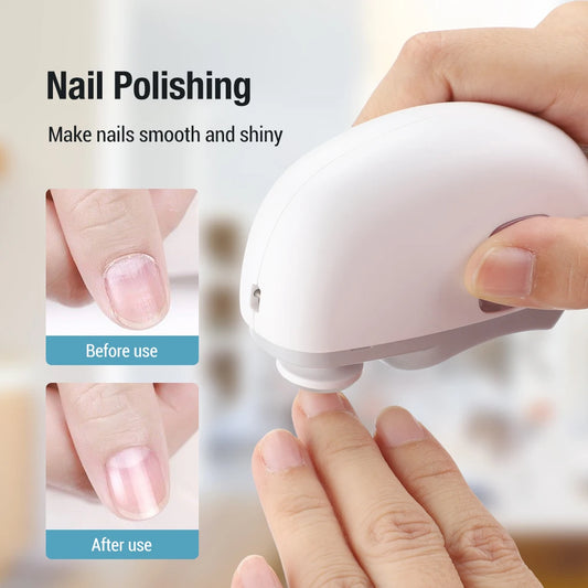 Electric Nail Clipper Grinding and Polishing with Light Automatic Nail Trimmer Rechargeable Nail Cutter Manicure for Baby Adult - MANDOTOS