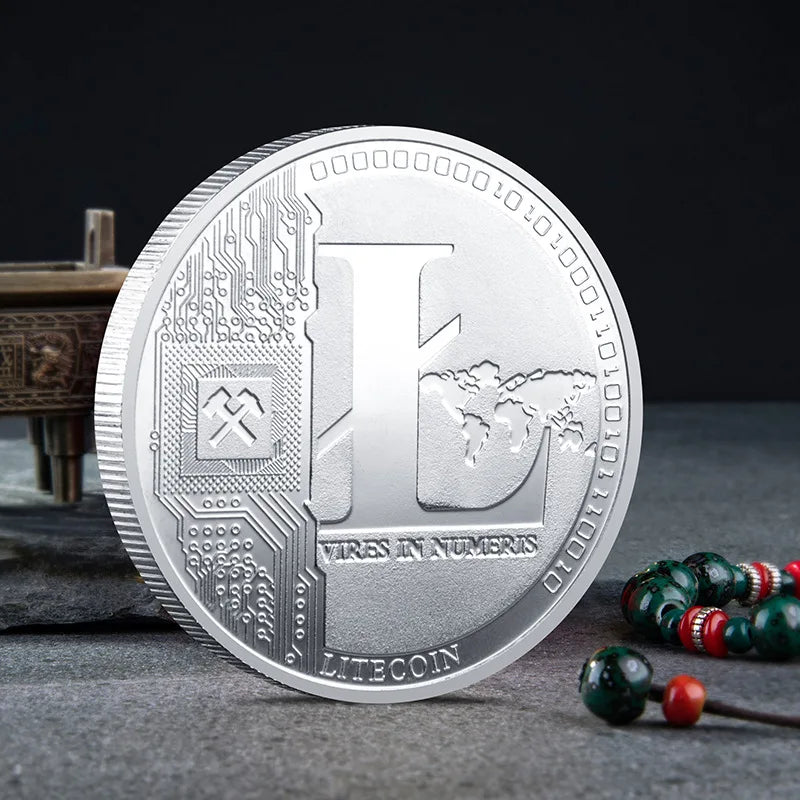 Bitcoin BTC ETH ADA XLM SHIB DOGE XRP SOL DOT LINK LTC UNI Coin Physical Metal Crypto Currency Coin Collection with Plastic Case