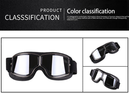 Motorcycle Glasses Windproof Motorcycle Helmet Glasses Sunglasses Retro Universal Folding Leather Retro Motorcycle Accessories