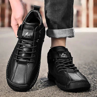 New 2025 Handmade Leather Casual Men Shoes Design Sneakers Man Breathable Leather Shoes Men Ankle Boots Outdoor MANDOTOS