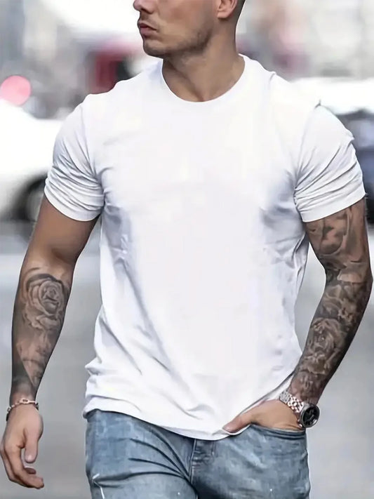Cotton T Shirts men Five Half Sleeve Women Summer T-shirt Loose Short-sleeved Casual Basic Shirt O Neck Solid Color Oversize - MANDOTOS