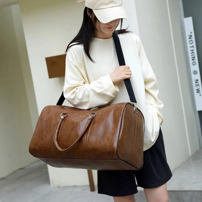 Travel Bag For Men Pu Leather Shoulder Bag Big Capacity Tote Bags For Women Fashion New Duffle Crossbody Bag Sports Pack luggage MANDOTOS