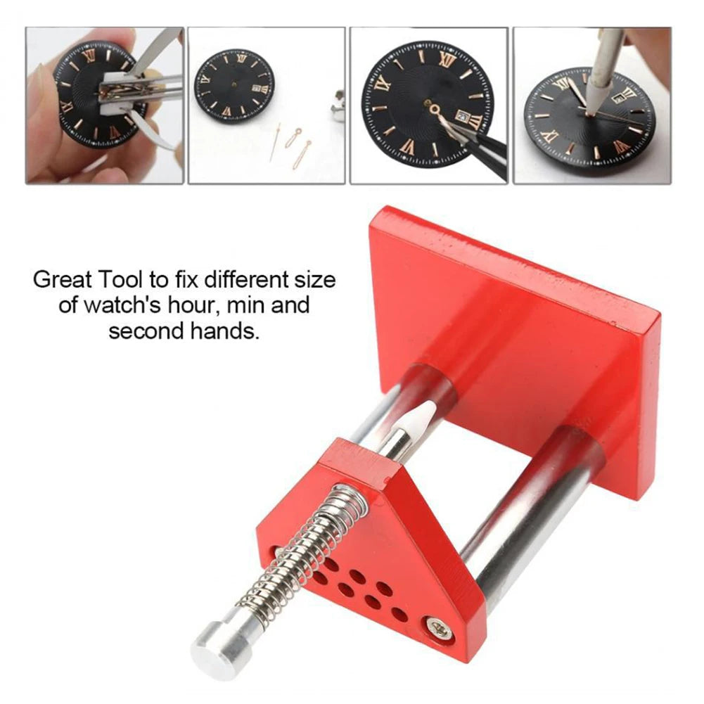 Watch Hand Presser Remover Puller Plunger Setting Fitting Set Red Wristwatch Watch Parts Repair Tool for Watchmaker