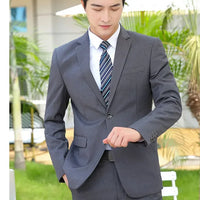 8XL Suit (Blazer+pants) Fashion Business Gentleman Italian Style Slim Solid Color Professional Suit Wedding Groom Best Man Suit