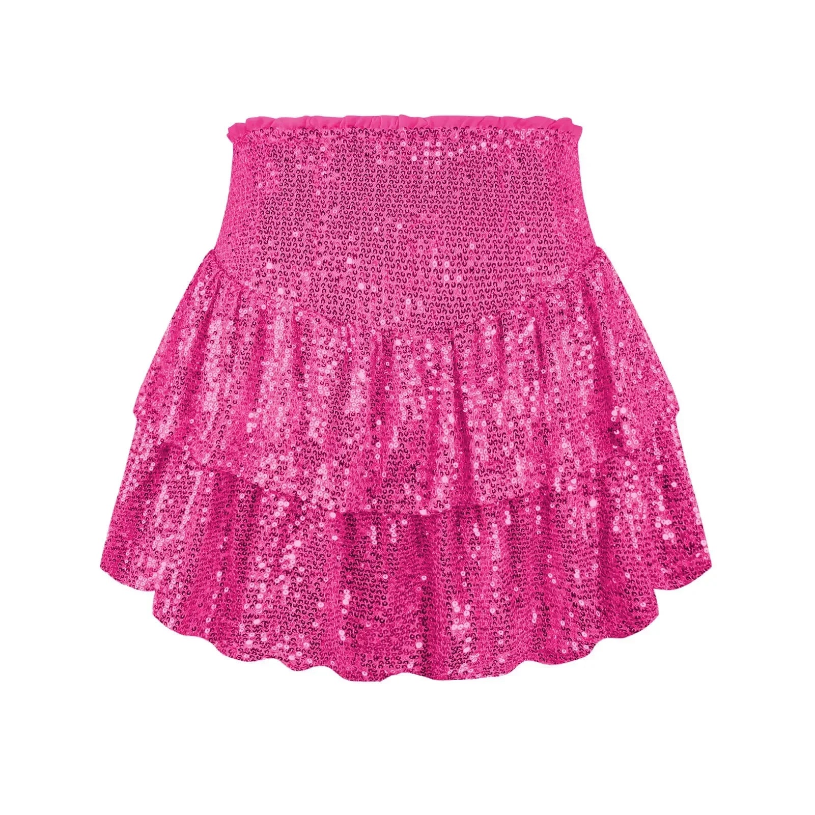 2024 African Party Evening Clothes for Women Spring Summer Sexy High Waist Sequin Mini Pleated Skirts Dashiki Africa Clothing