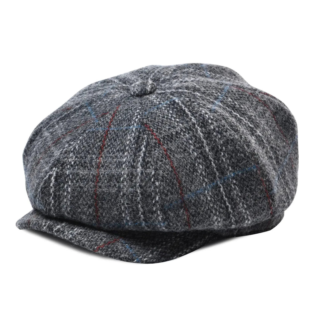 Wool Bleed Herringbone Tweed Newsboy Cap Men 8-Panel Cabbie Flat Caps Gatsby Driver Beret Hat MANDOTOS