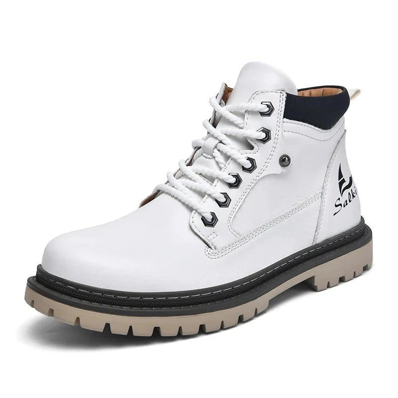 Handmade Men Boots Ankle Winter Leather Shoes Autumn Outdoor Hiking Boots Sneakers Hombres Botas High Top Footwear Anti Slip MANDOTOS