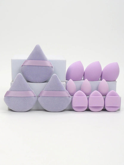 12 Piece All Purpose Makeup Sponge Set with Loose Powder Puffs Mini Air Cushion Puffs Beauty Eggs and Mini Beauty Sponges - MANDOTOS