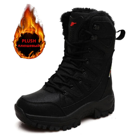 Winter Warm Waterproof Leather Snow Boots for Men - MANDOTOS