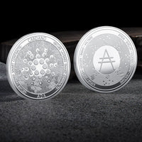 Bitcoin BTC ETH ADA XLM SHIB DOGE XRP SOL DOT LINK LTC UNI Coin Physical Metal Crypto Currency Coin Collection with Plastic Case