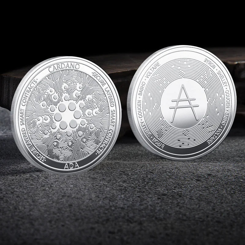 Bitcoin BTC ETH ADA XLM SHIB DOGE XRP SOL DOT LINK LTC UNI Coin Physical Metal Crypto Currency Coin Collection with Plastic Case