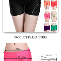 Belly Dance Safety Shorts Women's Belly Dance Clothes Leggings Tight-fitting Stretch Safety Pants with Diamonds Short Pants
