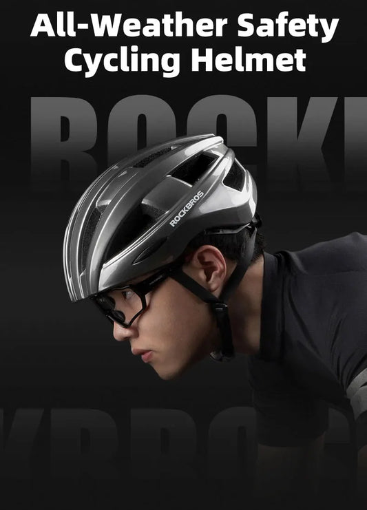ROCKBROS Bicycle Light Helmet MTB Road USB Warning Rear Light Cycling Helmet EPS PC Intergrally-molded Safety Bike Helmet - MANDOTOS