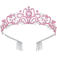 Crystal Queen Rhinestone Tiara with Combs - MANDOTOS INTERNATIONAL
