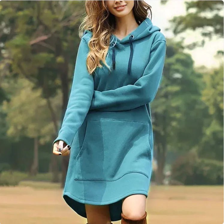 Ladies' Hoodie Dress with Pockets - MANDOTOS INTERNATIONAL