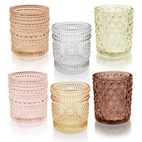 12 - Piece Multicolor Glass Tealight Holders for Special Occasions - MANDOTOS INTERNATIONAL