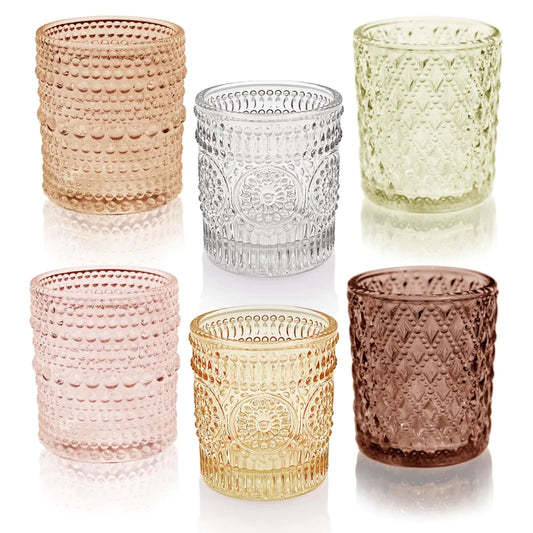 12 - Piece Multicolor Glass Tealight Holders for Special Occasions - MANDOTOS INTERNATIONAL