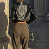 Vogue PU Cropped Jacket - MANDOTOS INTERNATIONAL