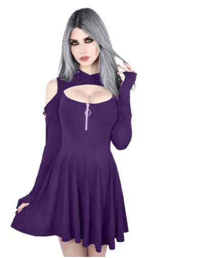Chic Hooded Zip Dress Line - MANDOTOS INTERNATIONAL