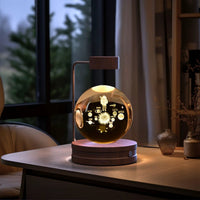 Crystal Ball Cosmic Dinosaur Indoor Night Light USB Power Warm Bedside Light Birthday Gift Night Lamp MANDOTOS