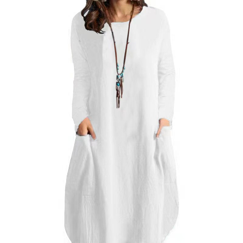 Ladies' Autumn Breeze Cotton-Linen Dress