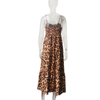 Chic Leopard Midi Suspender Dress