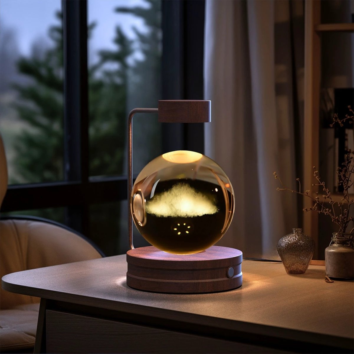 Crystal Ball Cosmic Dinosaur Indoor Night Light USB Power Warm Bedside Light Birthday Gift Night Lamp MANDOTOS