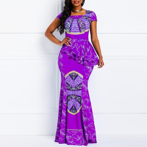 Euro-American Chic Print Dress