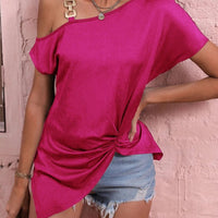 Women Clothes Off Shoulder Blouse Summer Irregular Design Tops Shirt - MANDOTOS INTERNATIONAL0