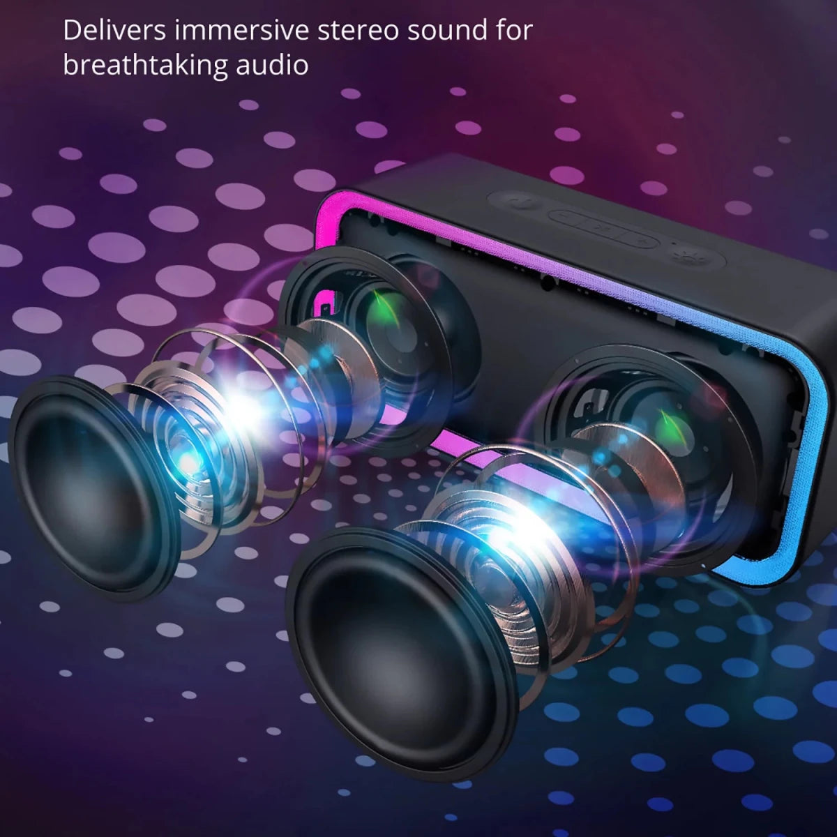 A6 Waterproof Bluetooth Speaker ACOME Portable Wireless Speaker 10W Sound RGB TWS Pairing V5.0 Bass for Party Travel Outdoor - MANDOTOS INTERNATIONAL