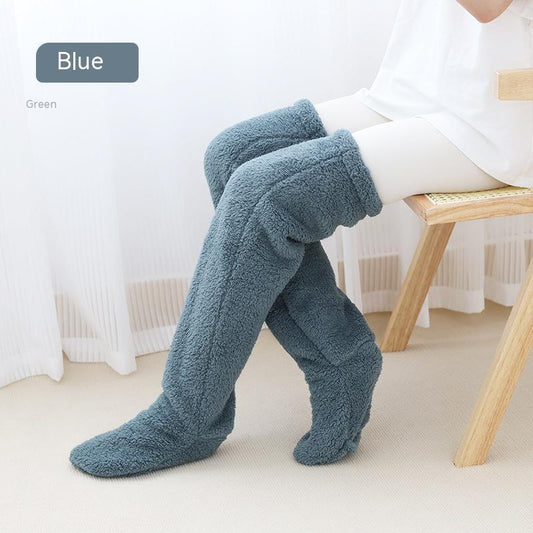 Over Knee High Fuzzy Long Socks Winter Warm Cold Leg Knee Joint Cold-proof Stockings Home Floor Sleeping Socks - MANDOTOS