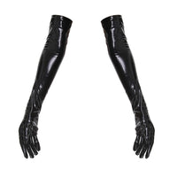 Shiny Patent Leather Mirror One - piece Leather Coat For Women - MANDOTOS INTERNATIONAL0