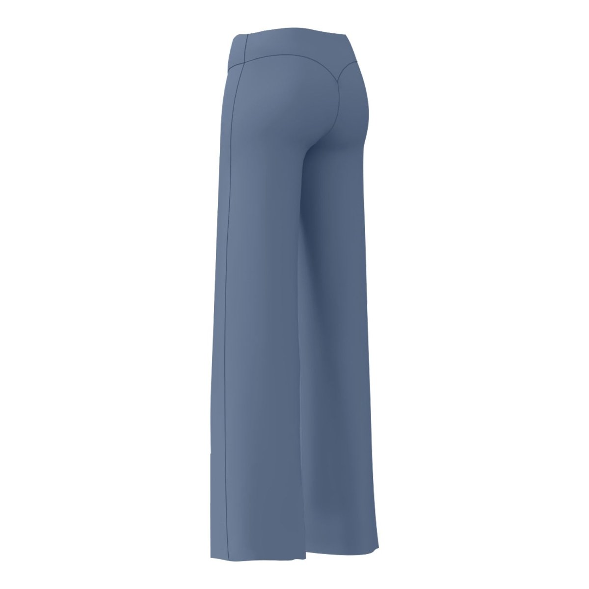 Women's straight-leg yoga pants by Ancient Energy in blue-gray, full-length
