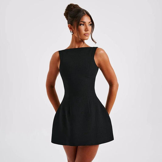 Sexy Slim-fitting Backless Dress Summer Sleeveless Short Dresses MANDOTOS
