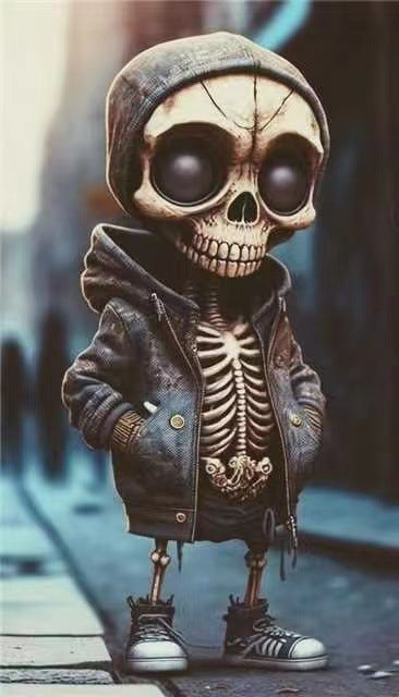 Halloween Cool Skeleton Figurines Halloween Skeleton Doll Resin Ornament Home Decor - MANDOTOS