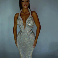 Sexy Sequined Banquet Dress Sheath Trailing Evening Dress MANDOTOS