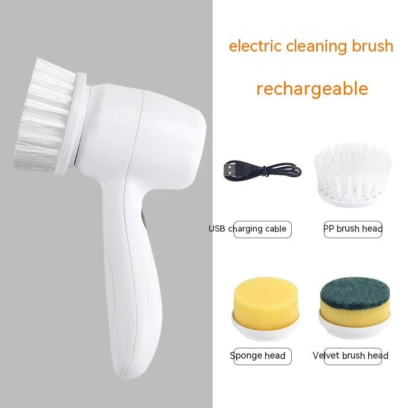 MANDOTOS Electric Cleaning Brush 4 In 1 Spinning Scrubber Handheld Cordless Portable With Interchangeable Heads - MANDOTOS