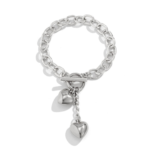 Thick Chain With Shiny Lock And Key Pendant Necklace For Women Trendy Ladies Accessories On The Neck Fashion Jewelry Female - MANDOTOS