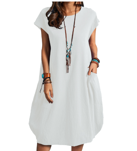 Ladies' Autumn Breeze Cotton-Linen Dress