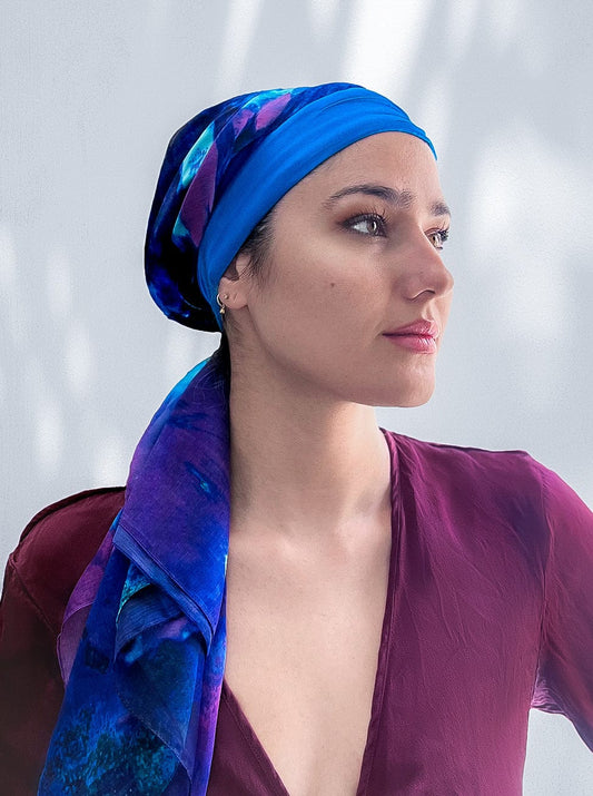 Fine Art Headscarf - Sapphire