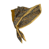 Retro Kerchief Headscarf - Gold Paisley
