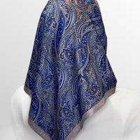 Retro Kerchief Headscarf - Heather Paisley